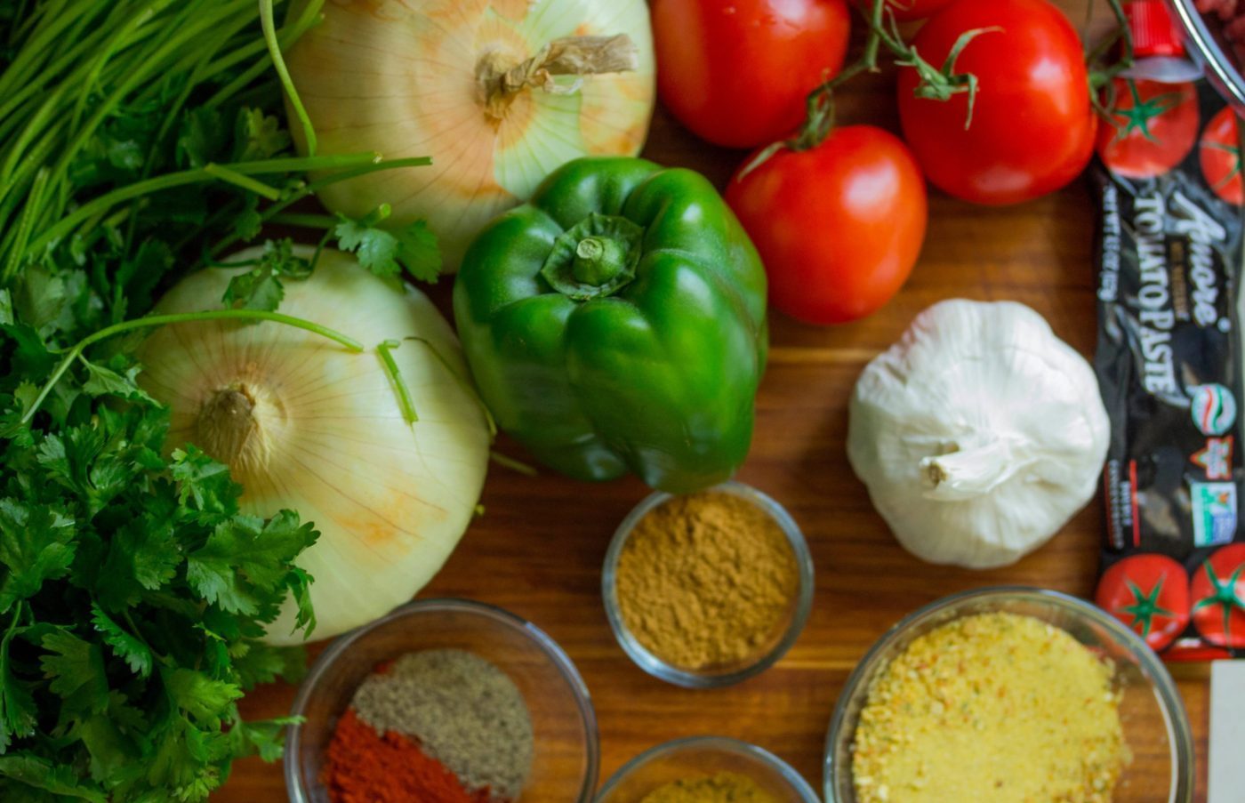 healthy eating vegetables with bell peppers, onions, and spices for fitness