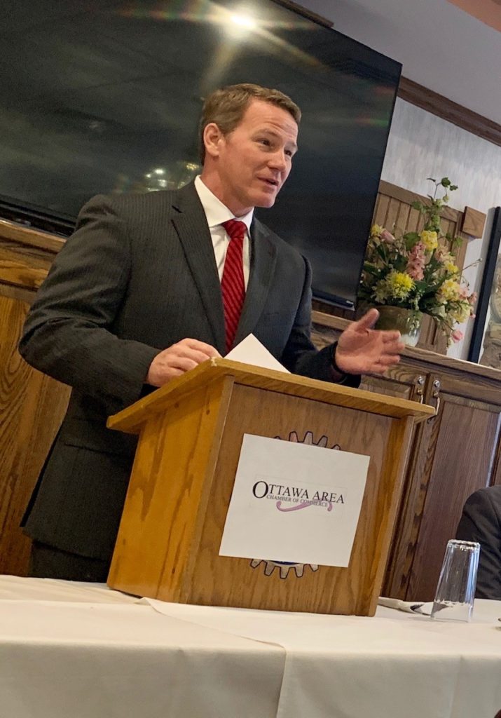 Lieutenant Governor of Ohio Jon Husted speaking in NW Ohio in Ottawa about Ohioans and community