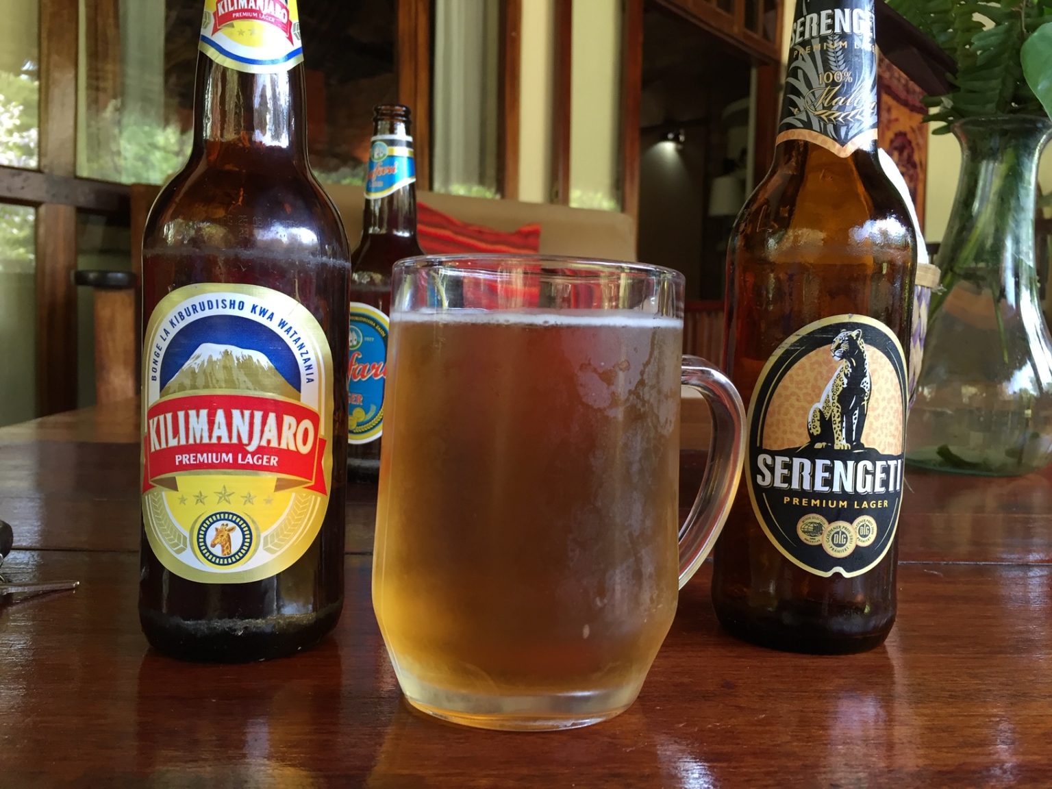 Kilimanjaro and Serengeti beers to celebrate.. um, yes!
