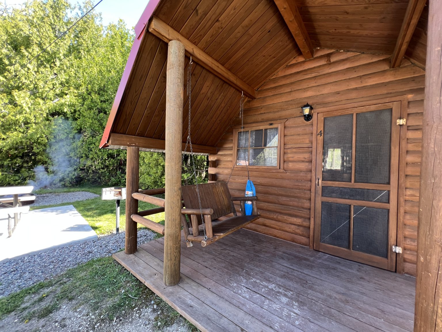 KOA St Ignace has cute log cabins for an affordable rate.